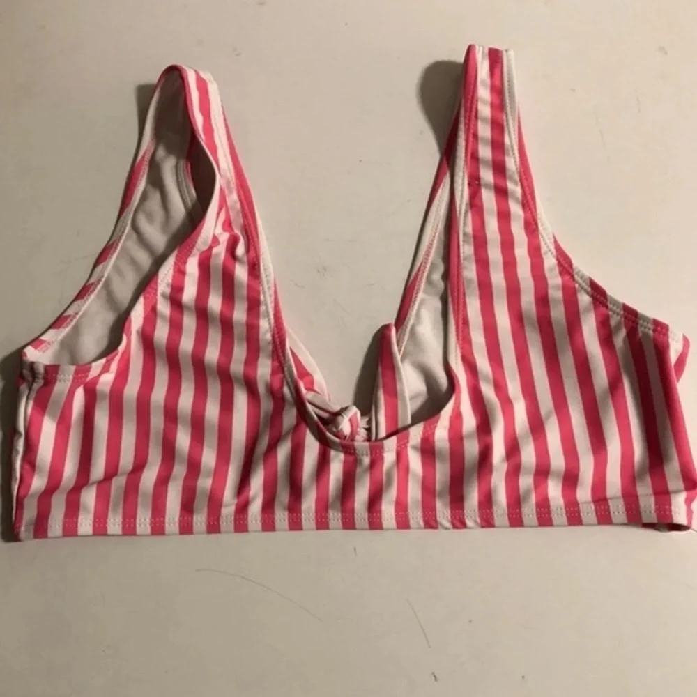 Bikini Size Large Top And Bottom‎ Pink-White Women’s Swim Wear